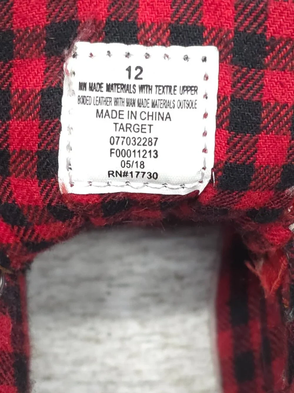 Genuine Kids OshKosh Size 12 Brown Plaid Ankle Boots